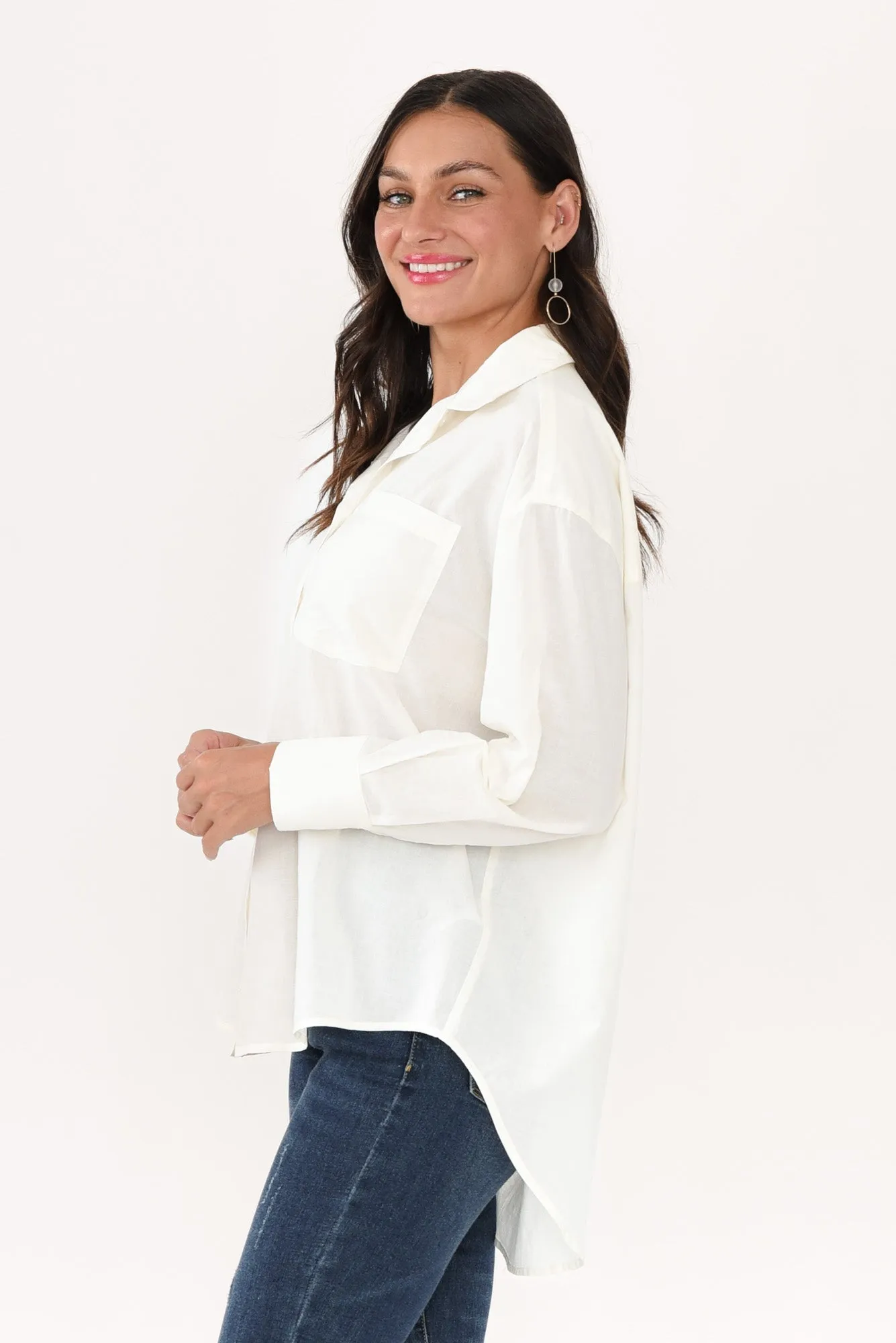 Seattle Ivory Cotton Shirt sold by Blue Bungalow product image thumbnail 3