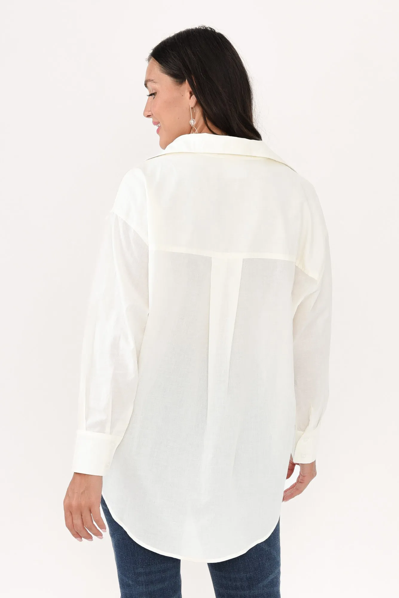 Seattle Ivory Cotton Shirt sold by Blue Bungalow product image thumbnail 4