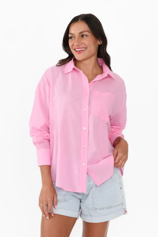 Seattle Pink Cotton Shirt sold by Blue Bungalow