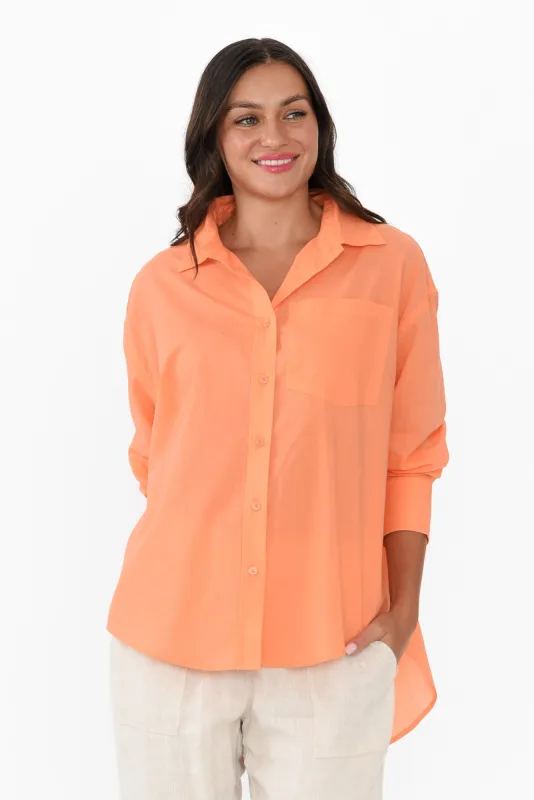 Seattle Orange Cotton Shirt sold by Blue Bungalow