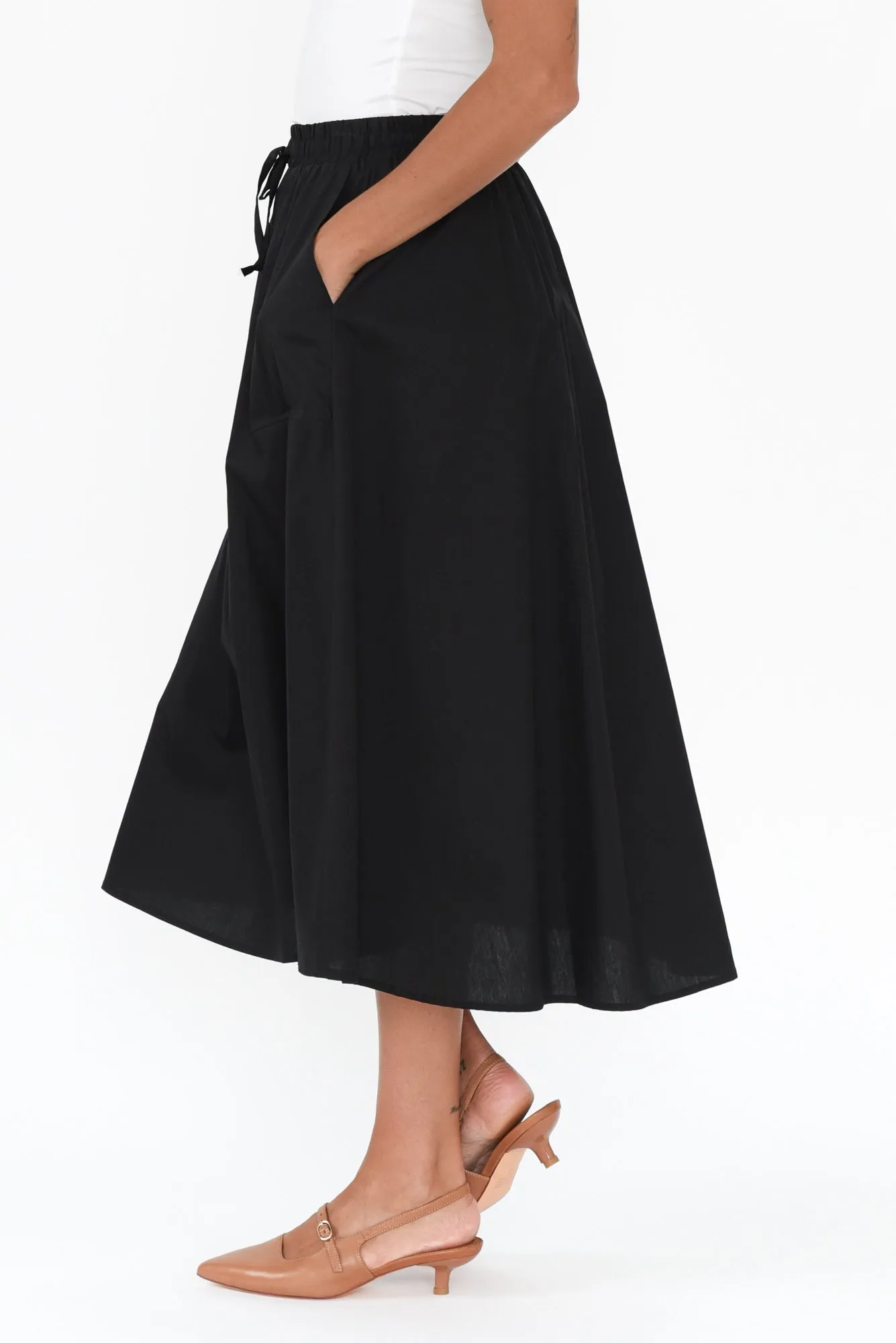 Sirah Black Cotton Skirt sold by Blue Bungalow product image thumbnail 3