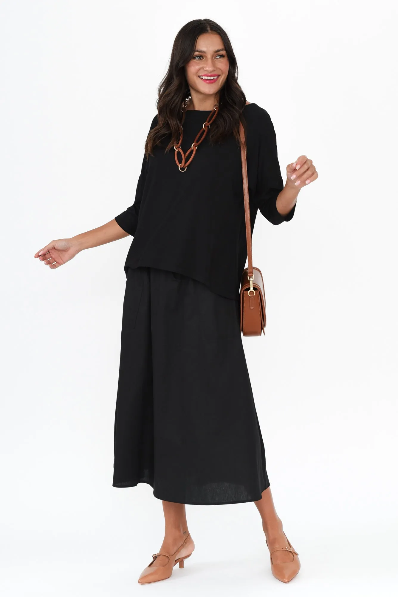 Sirah Black Cotton Skirt sold by Blue Bungalow product image thumbnail 2