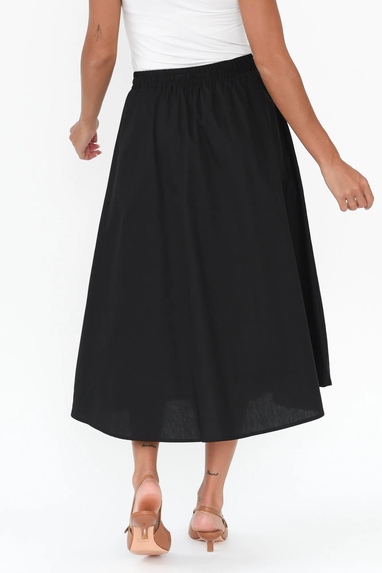 Sirah Black Cotton Skirt sold by Blue Bungalow product image thumbnail 4