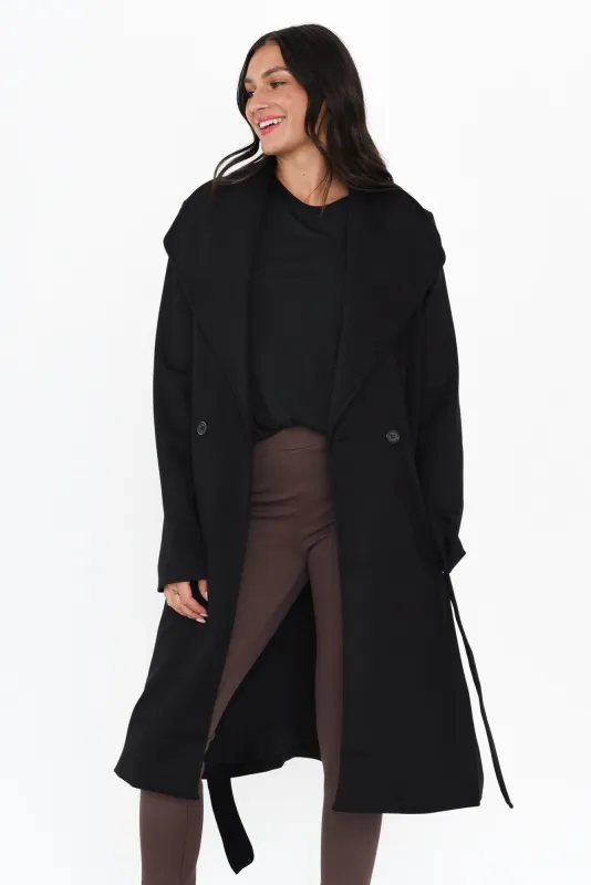 Gabriel Black Collared Coat sold by Blue Bungalow