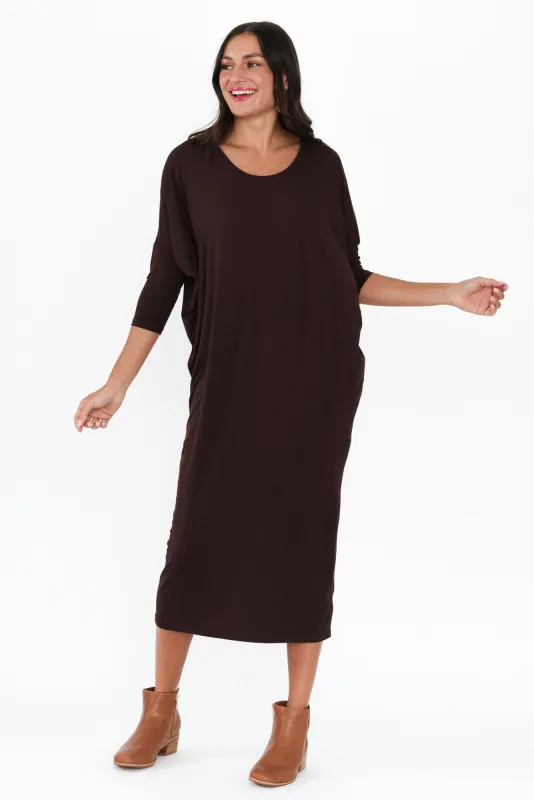 Melody Chocolate Bamboo Dress sold by Blue Bungalow