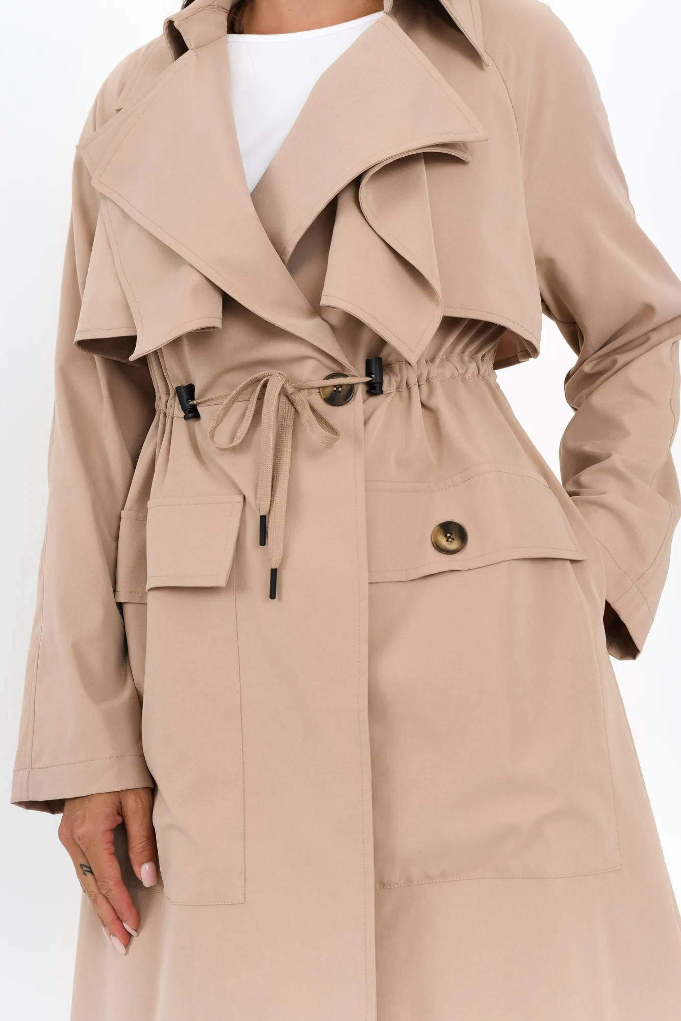 Parker Beige Tie Coat sold by Blue Bungalow product image thumbnail 5