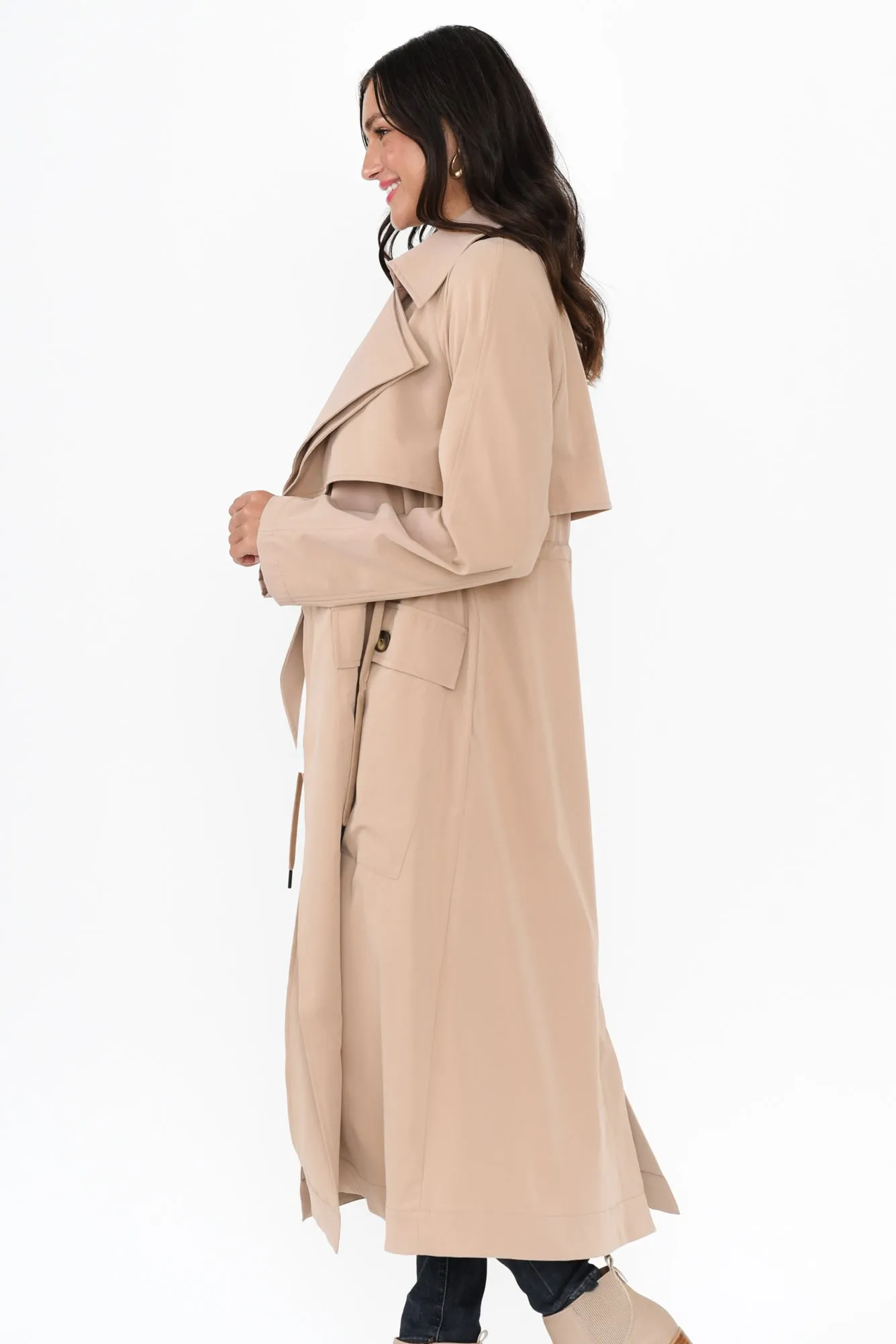 Parker Beige Tie Coat sold by Blue Bungalow product image thumbnail 3