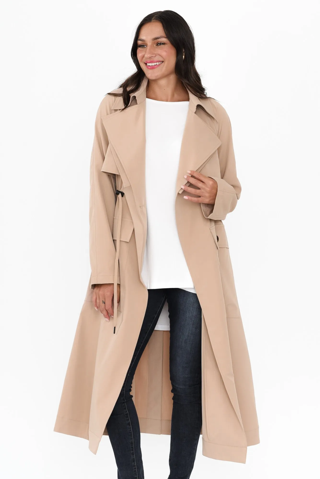 Parker Beige Tie Coat sold by Blue Bungalow