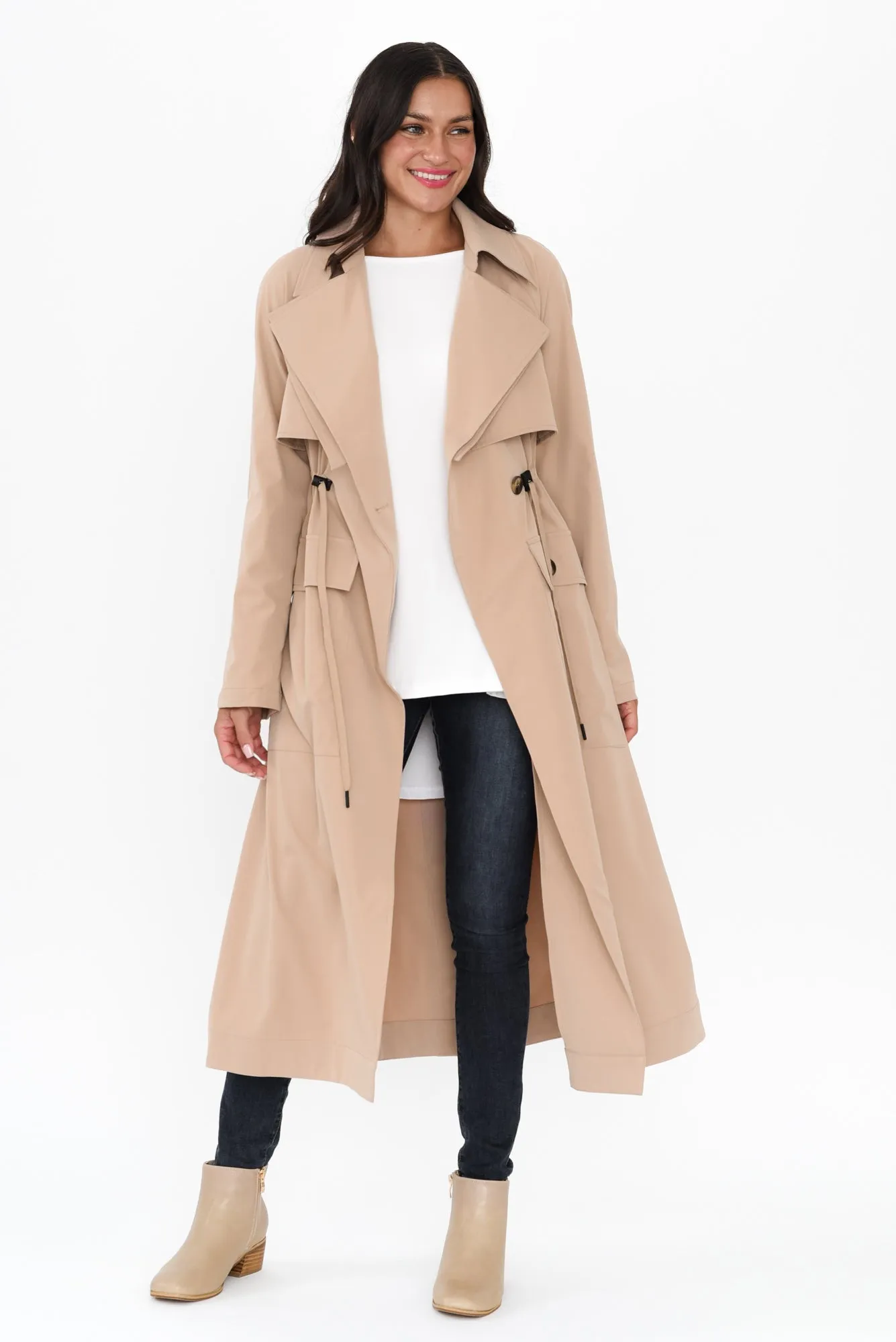 Parker Beige Tie Coat sold by Blue Bungalow product image thumbnail 2