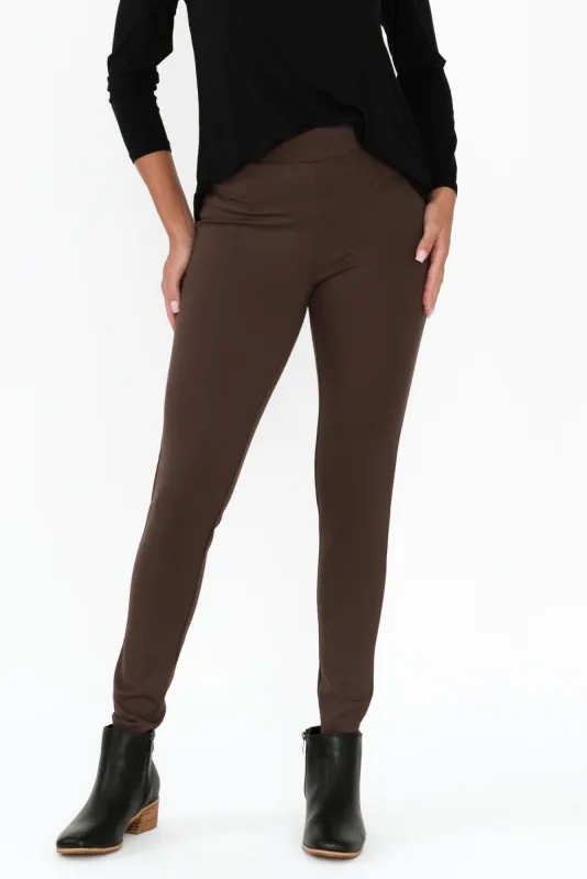 Gwyn Brown Ponte Leggings sold by Blue Bungalow