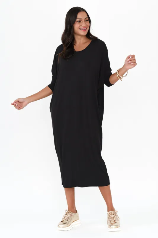Melody Black Bamboo Dress sold by Blue Bungalow