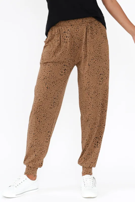 Natural Leopard Weekend Pants sold by Blue Bungalow