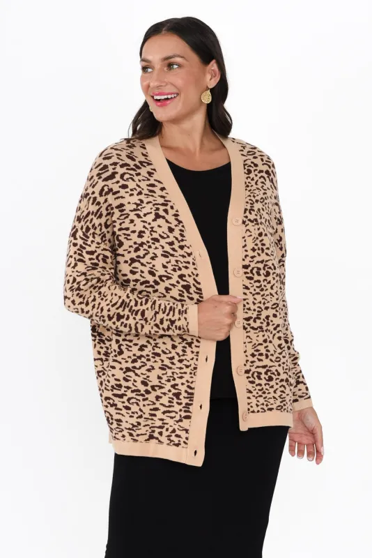 Hampton Natural Leopard Cardigan sold by Blue Bungalow