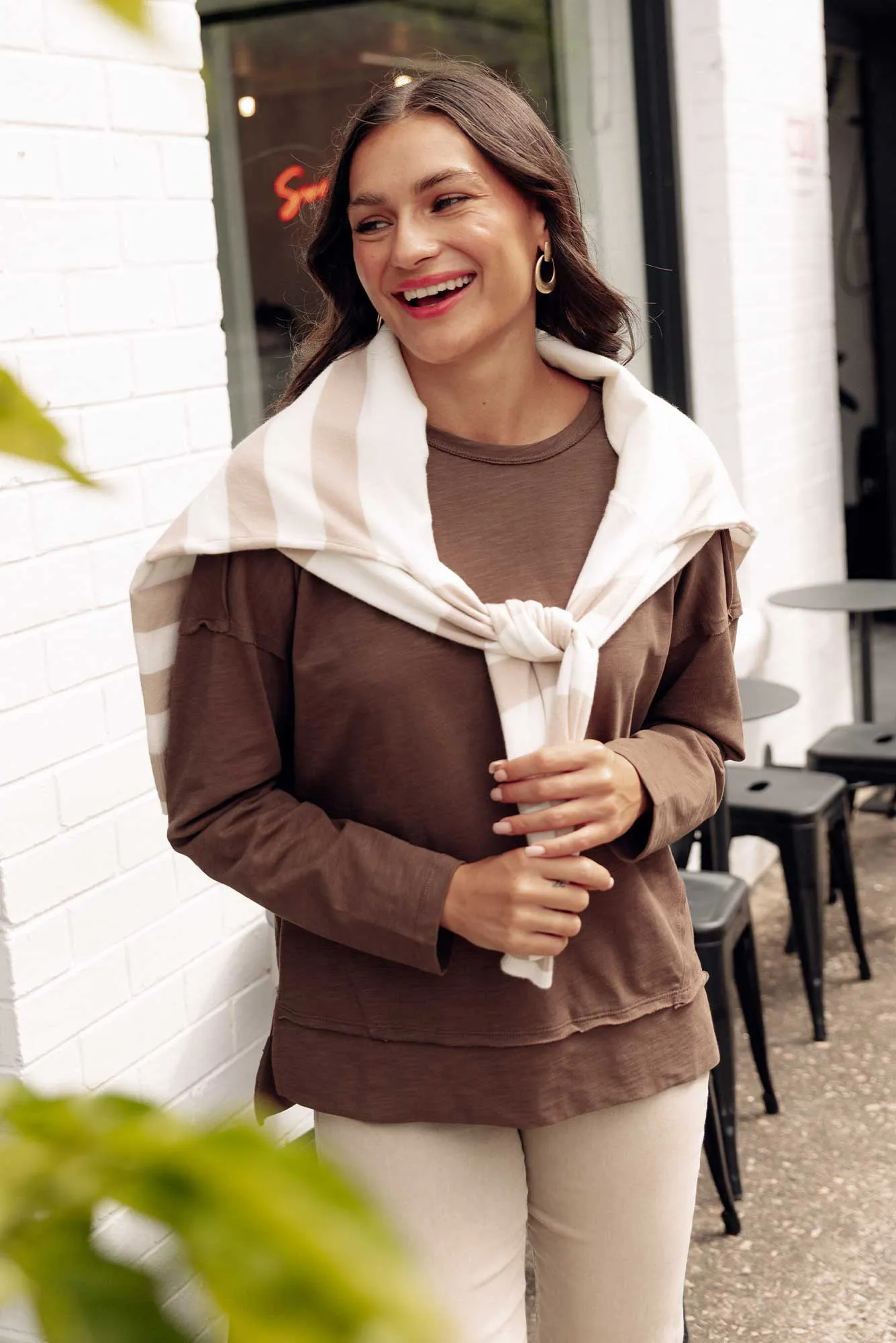 Roxette Chocolate Cotton Long Sleeve Top sold by Blue Bungalow product image thumbnail 2