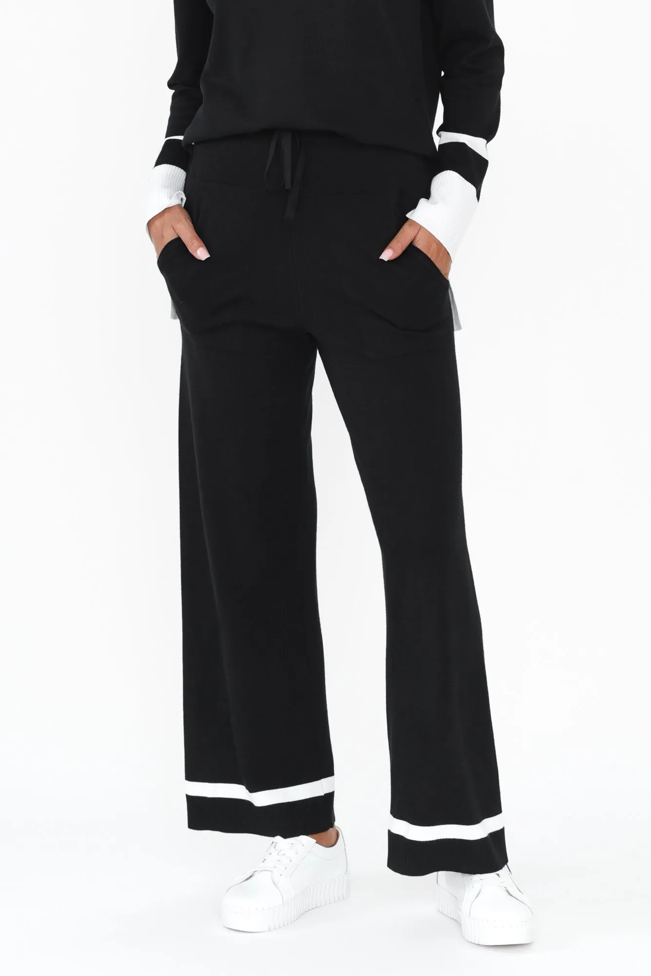 Delphine Black Knit Pants sold by Blue Bungalow