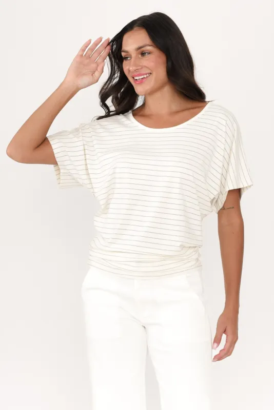 White Stripe Maui Tee sold by Blue Bungalow
