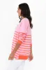 Easy Pink Stripe Cotton Crew Sweatshirt sold by Blue Bungalow