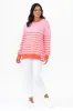 Easy Pink Stripe Cotton Crew Sweatshirt sold by Blue Bungalow