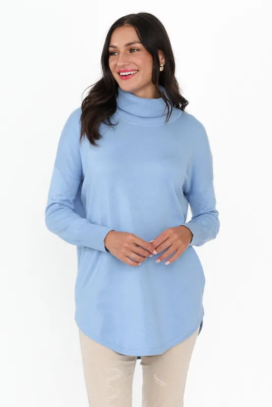 Fleur Ice Blue Knit Jumper sold by Blue Bungalow