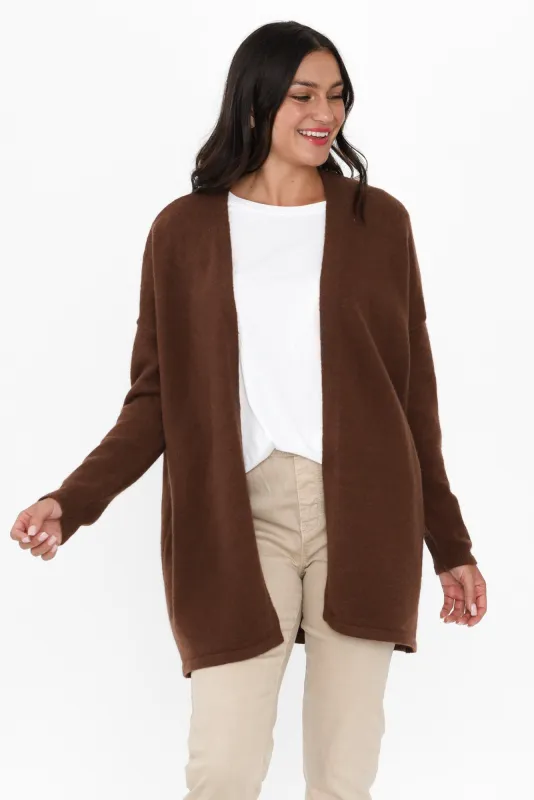 Emy Chocolate Knit Cardigan sold by Blue Bungalow