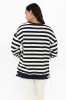 Easy Navy Stripe Cotton Crew Sweatshirt sold by Blue Bungalow