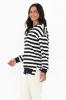Easy Navy Stripe Cotton Crew Sweatshirt sold by Blue Bungalow