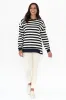 Easy Navy Stripe Cotton Crew Sweatshirt sold by Blue Bungalow