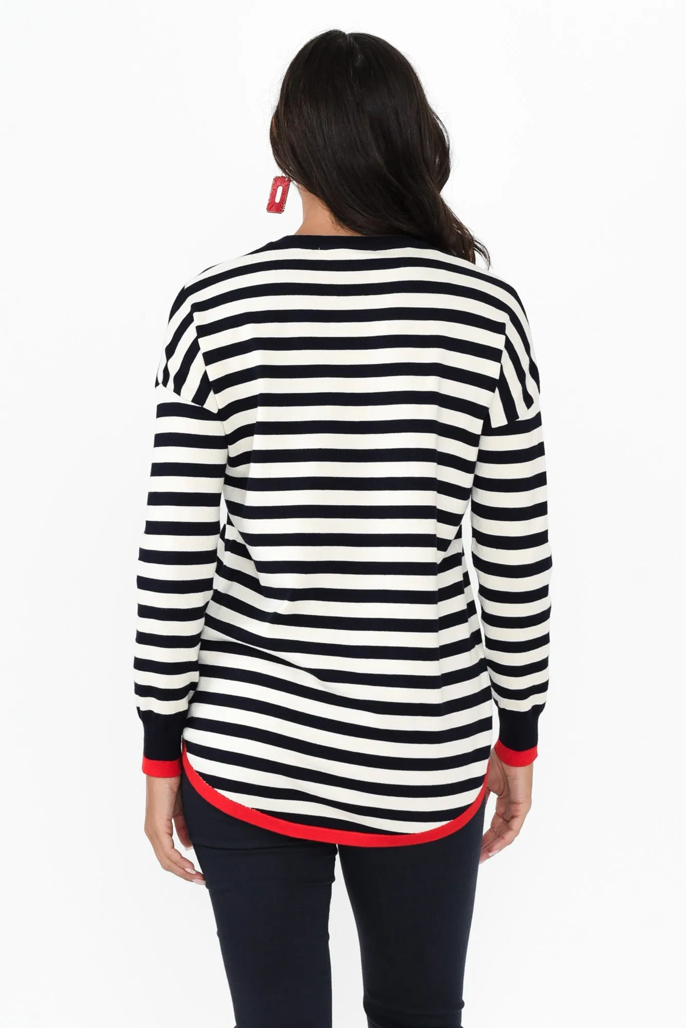 Sophie Navy Contrast Knit Jumper sold by Blue Bungalow product image thumbnail 4