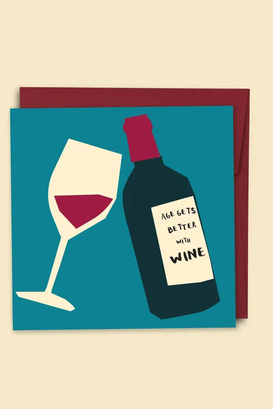 Age Gets Better With Wine Card sold by Blue Bungalow