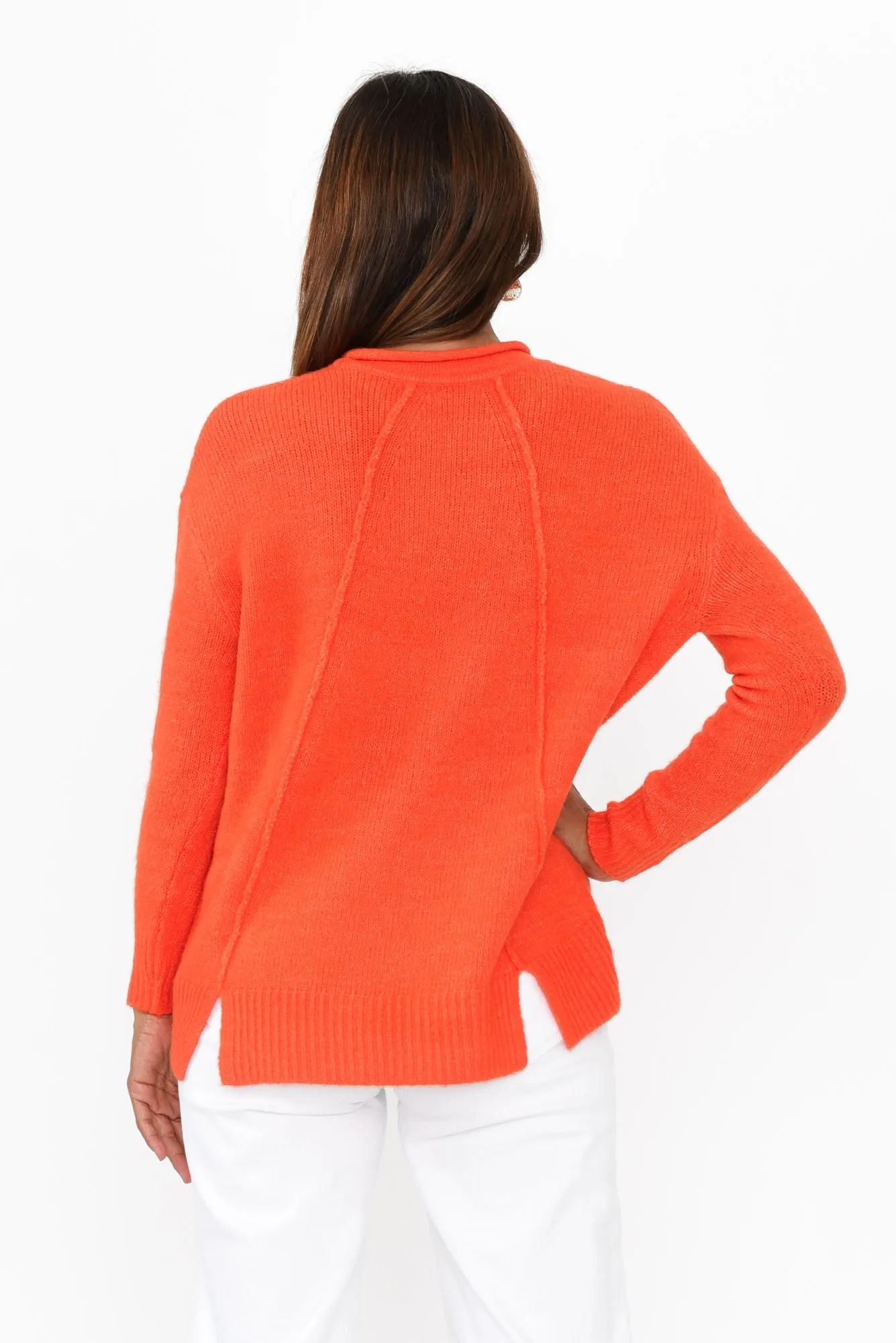 Flores Orange Knit Jumper sold by Blue Bungalow product image thumbnail 4