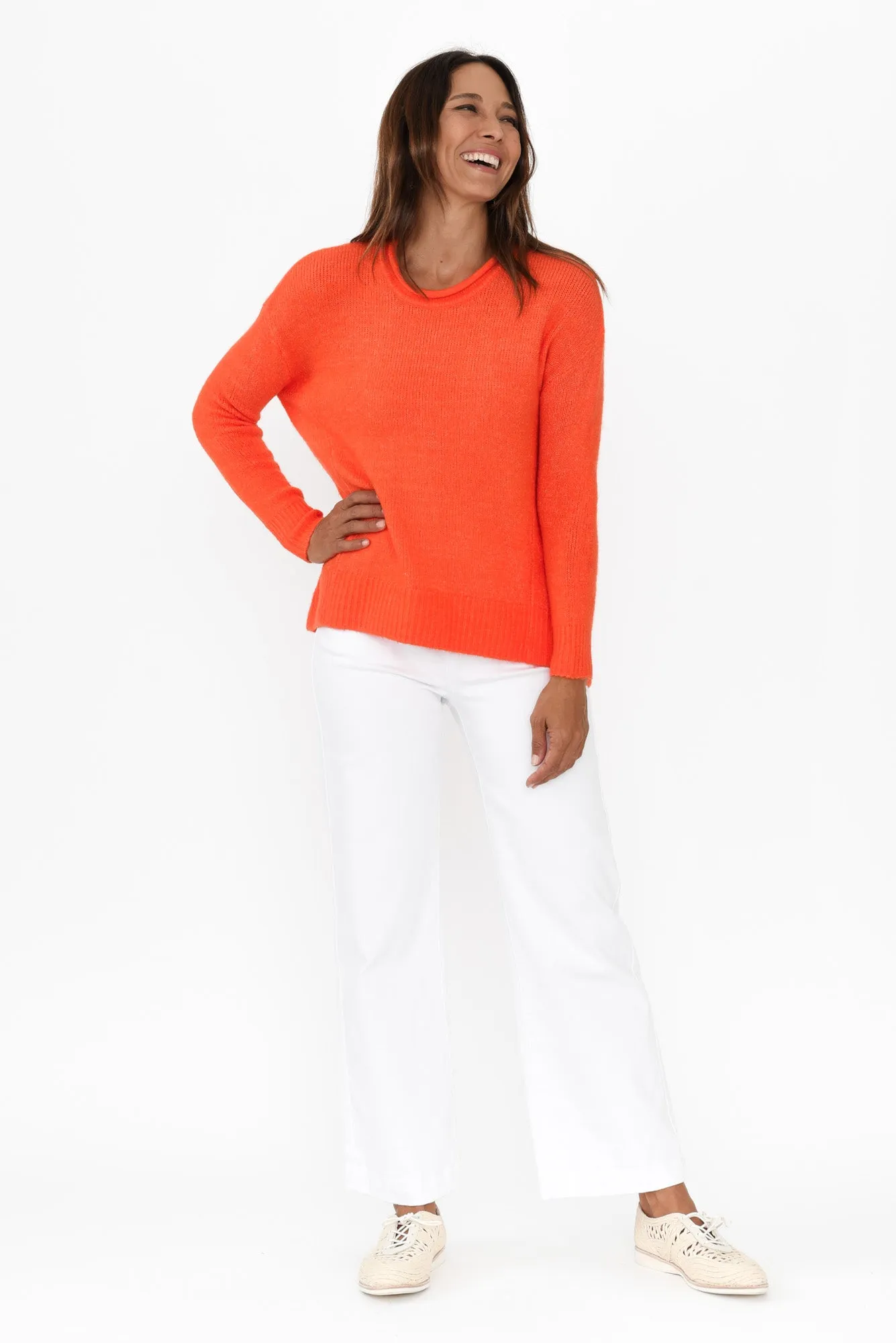 Flores Orange Knit Jumper sold by Blue Bungalow product image thumbnail 2