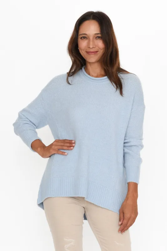 Flores Ice Blue Knit Jumper sold by Blue Bungalow