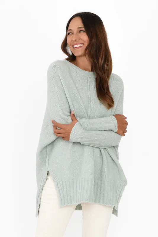 Joan Sage Knit Jumper sold by Blue Bungalow