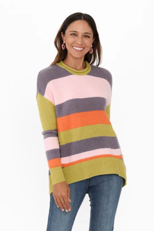 Flores Multi Stripe Knit Jumper sold by Blue Bungalow