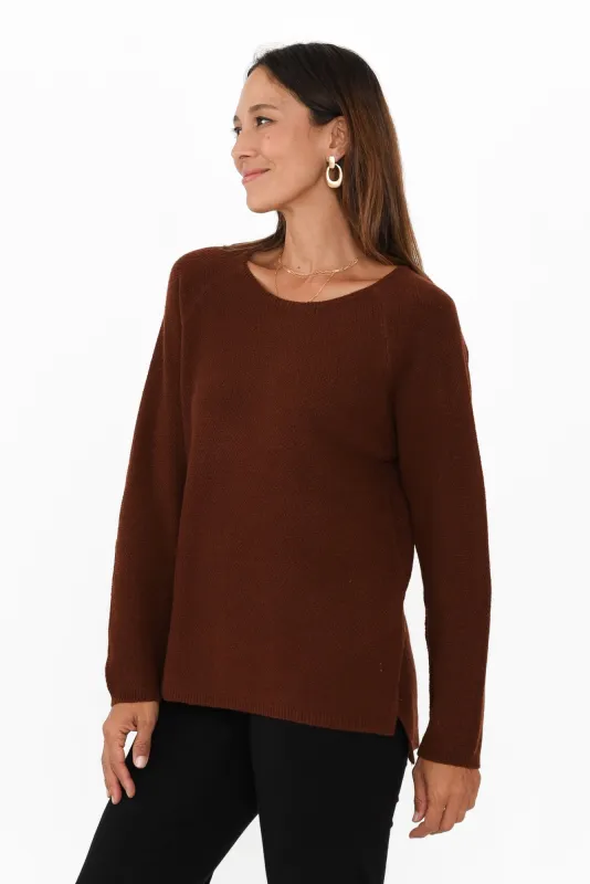Sylvie Chocolate Knit Jumper sold by Blue Bungalow