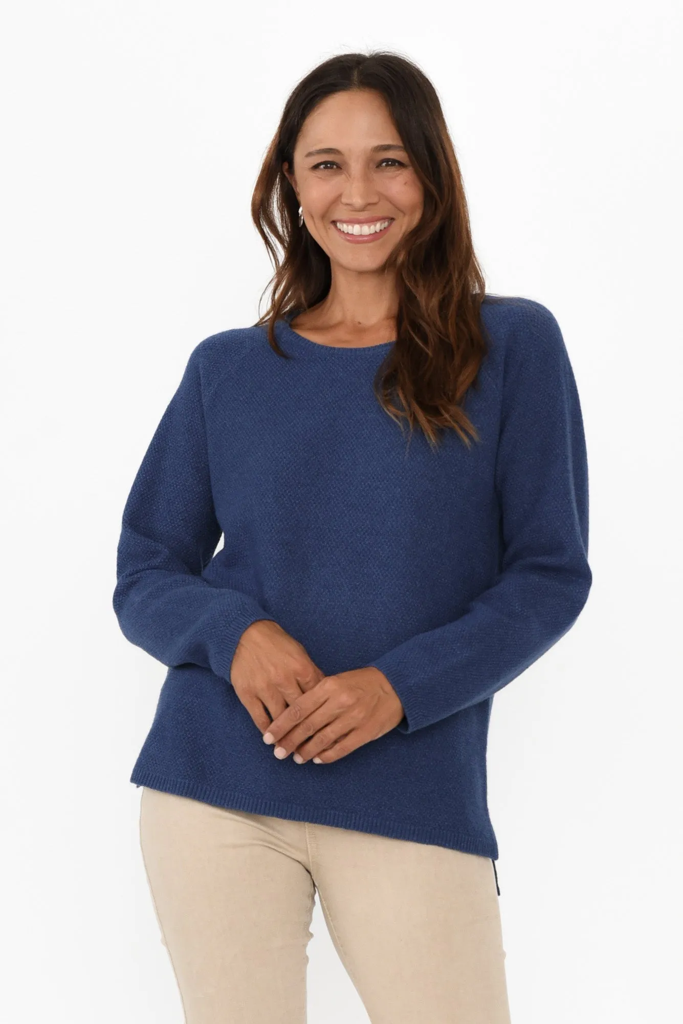 Sylvie Blue Knit Jumper sold by Blue Bungalow