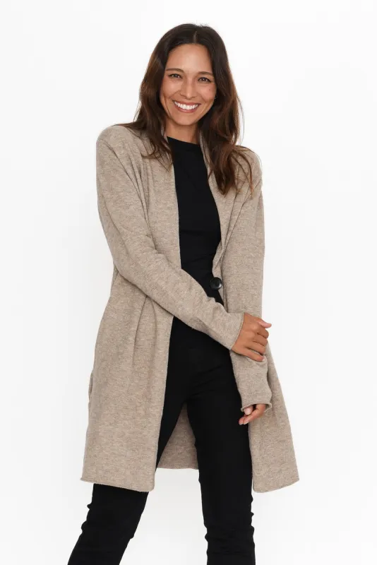 Aimer Mocha Button Cardigan sold by Blue Bungalow
