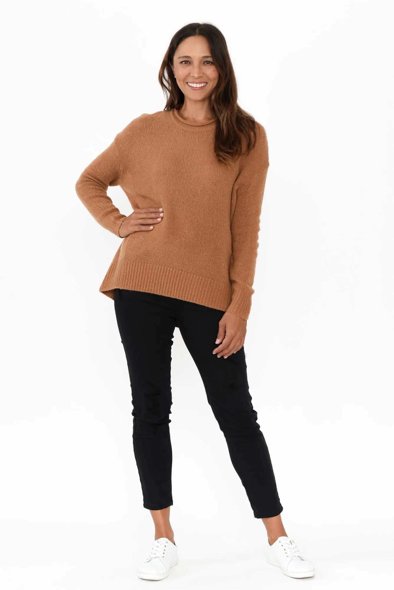 Flores Camel Knit Jumper sold by Blue Bungalow product image thumbnail 2