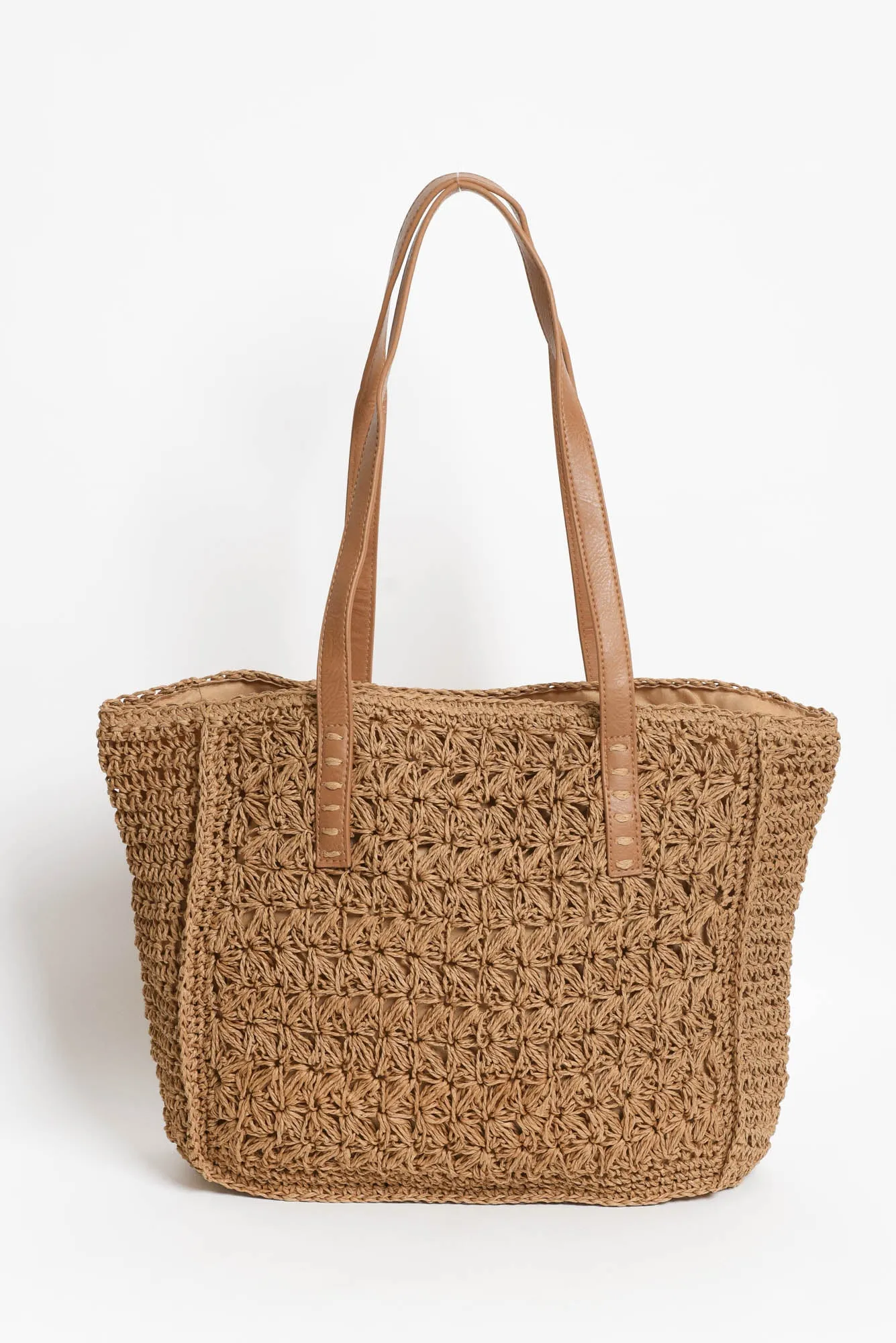 Anoki Tan Woven Tote Bag sold by Blue Bungalow
