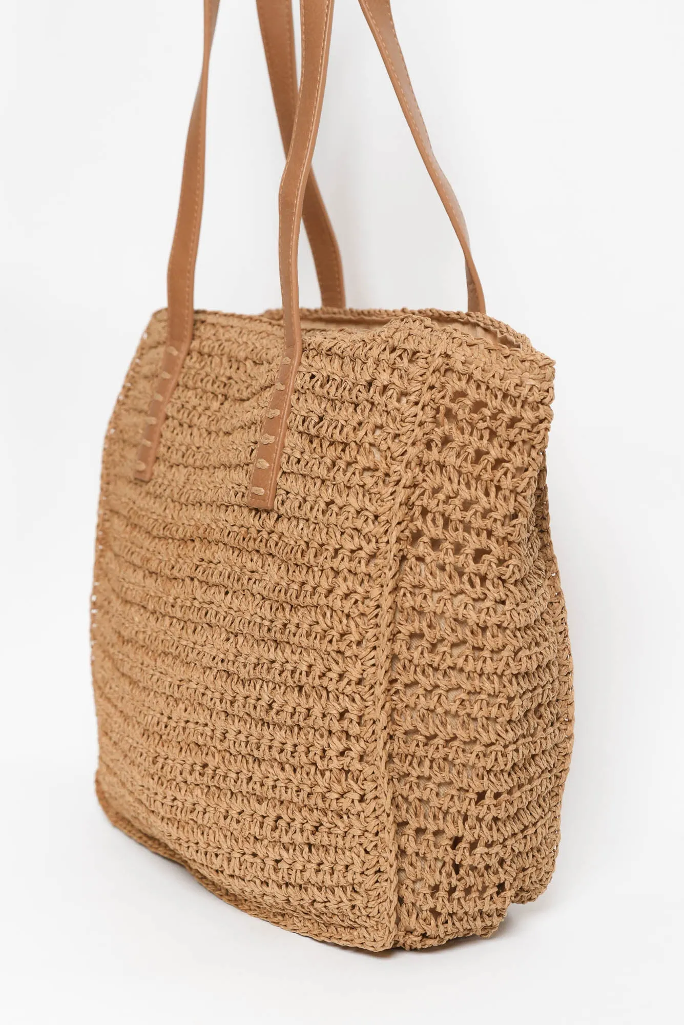 Anoki Tan Woven Tote Bag sold by Blue Bungalow product image thumbnail 2