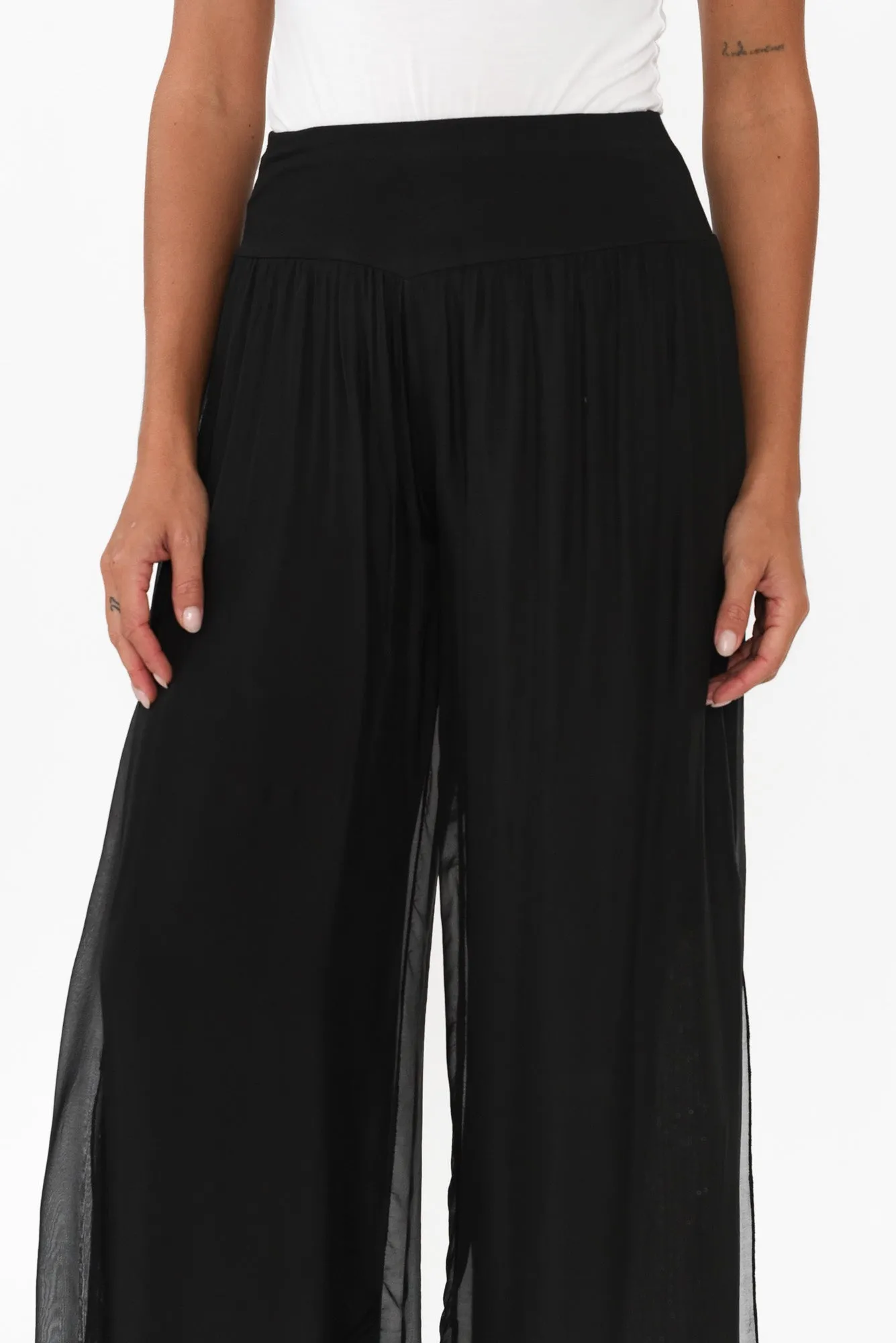 Karolina Black Silk Sequin Pants sold by Blue Bungalow product image thumbnail 5