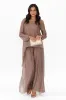 Heathie Mocha Silk Sequin Top sold by Blue Bungalow
