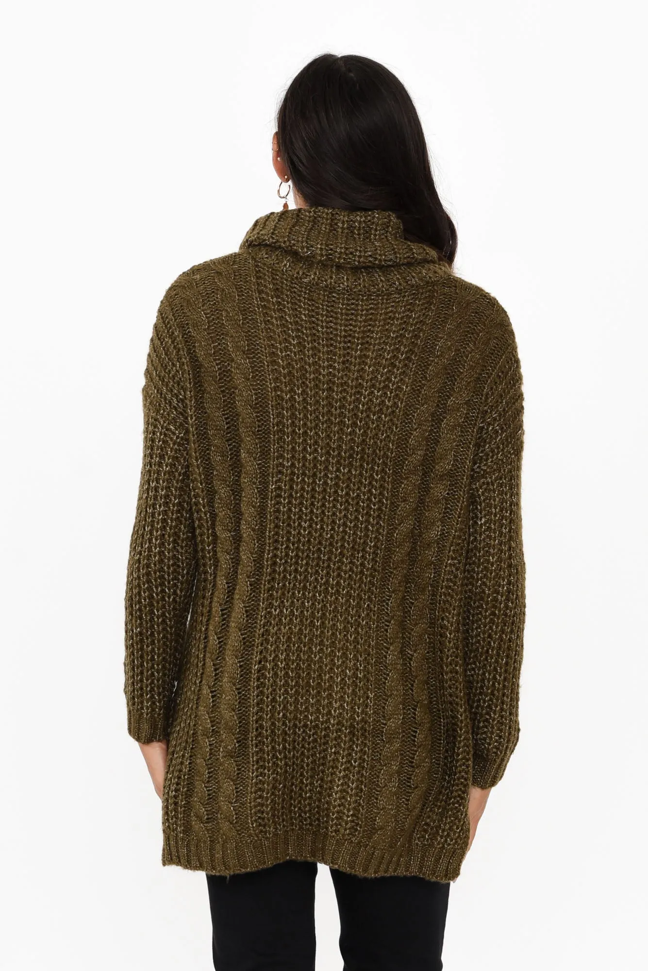 Marisa Dark Green Roll Neck Knit Jumper sold by Blue Bungalow product image thumbnail 4