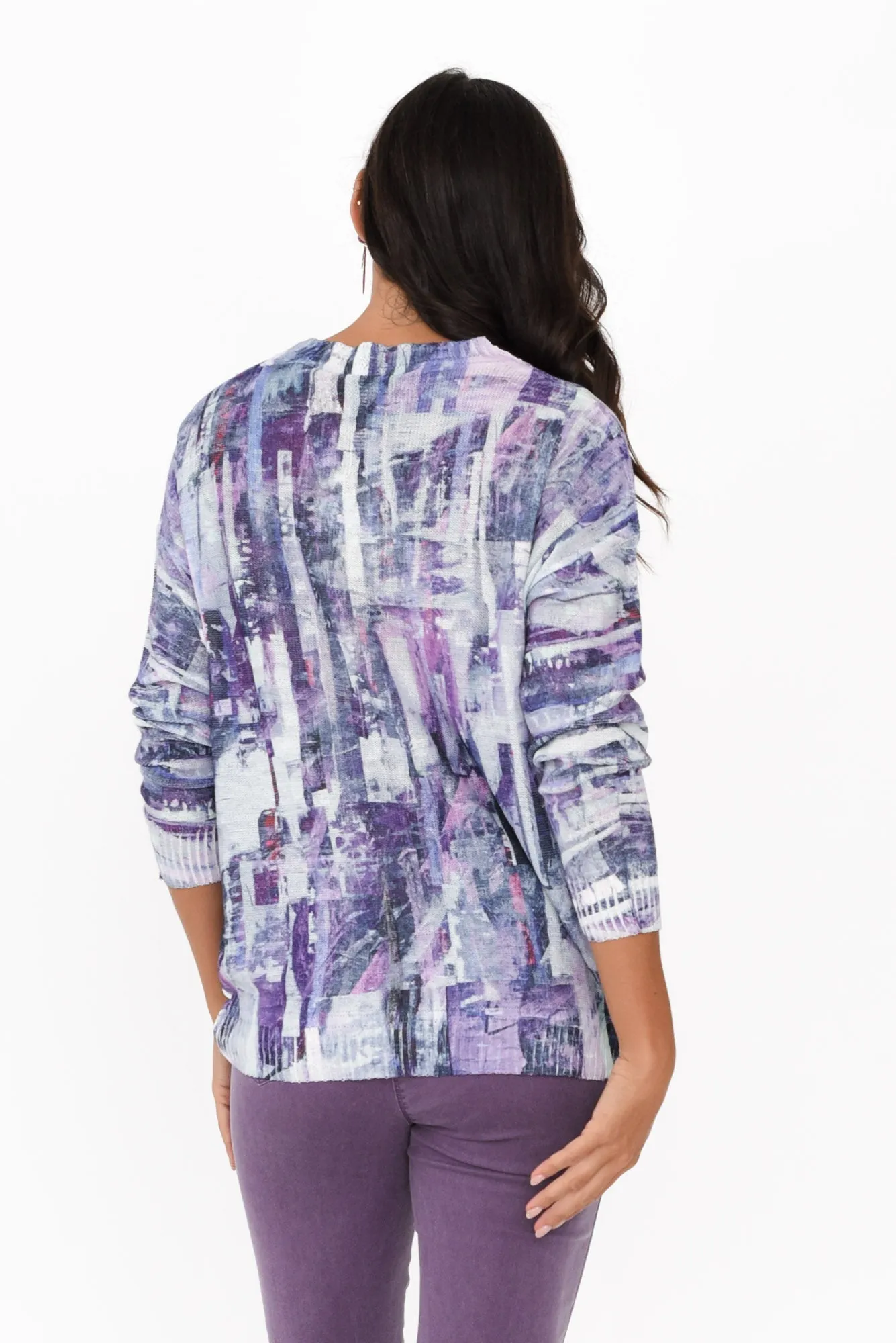 Hanson Purple Abstract Knit Jumper sold by Blue Bungalow product image thumbnail 5