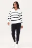 Lane White Stripe Half Zip Sweatshirt sold by Blue Bungalow