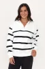 Lane White Stripe Half Zip Sweatshirt sold by Blue Bungalow