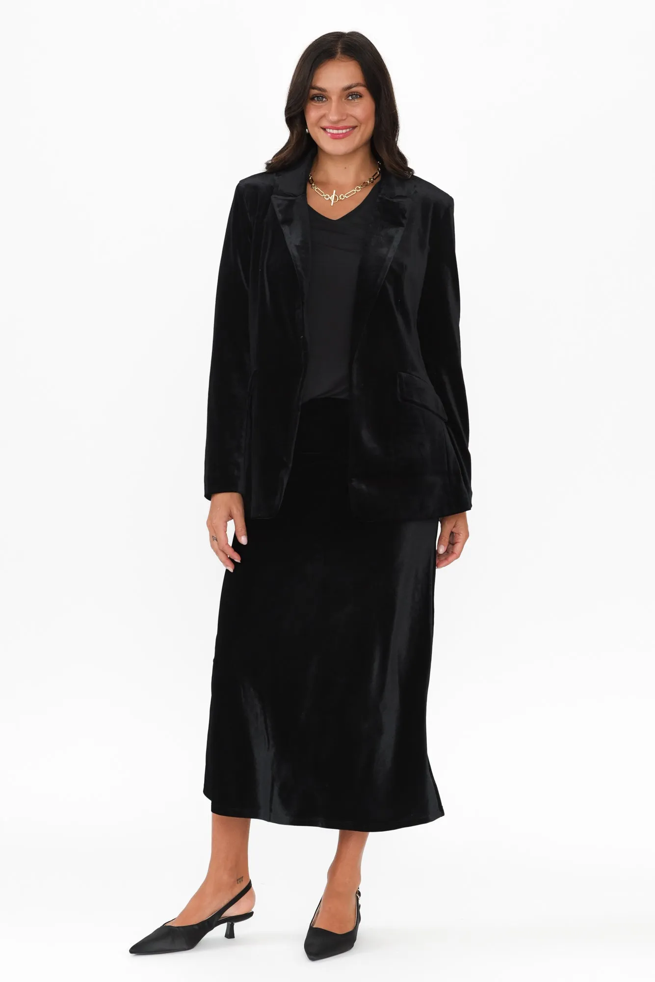 Mustang Sally Black Velvet Skirt sold by Blue Bungalow product image thumbnail 2