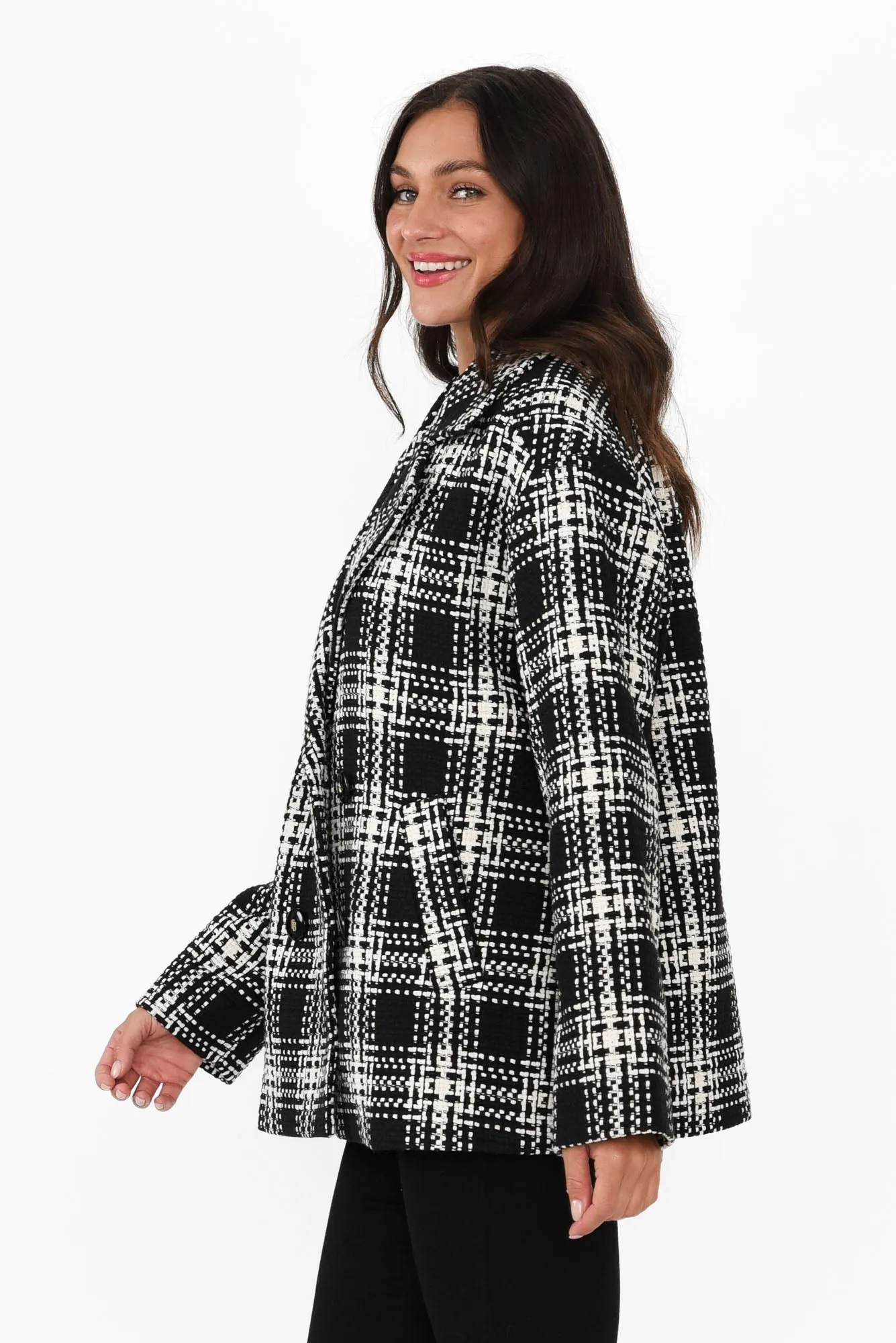 Playback Black Check Jacket sold by Blue Bungalow product image thumbnail 3