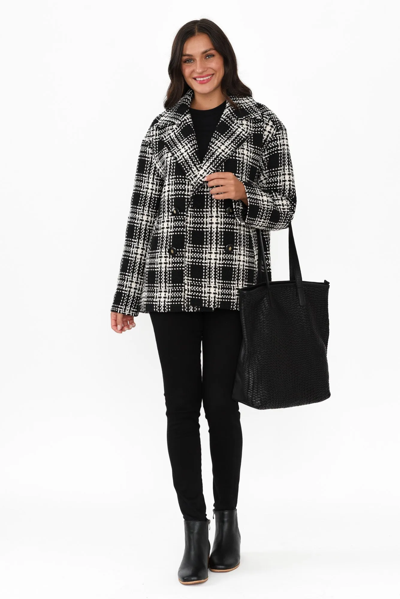 Playback Black Check Jacket sold by Blue Bungalow product image thumbnail 2