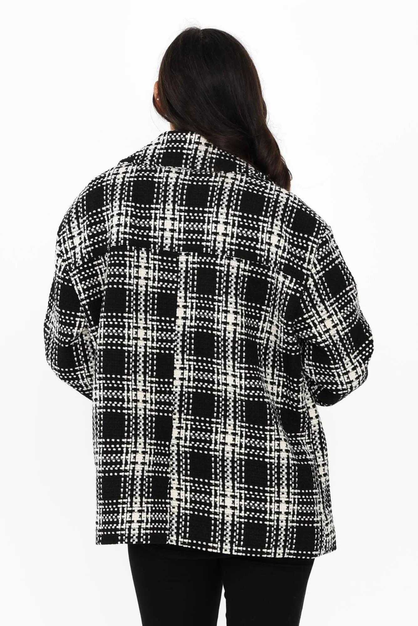 Playback Black Check Jacket sold by Blue Bungalow product image thumbnail 4